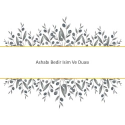 Ashabı Bedir Isim Ve Duası