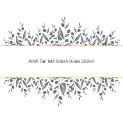 Allah Tan Iste Sabah Duası Sözleri