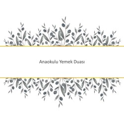 Anaokulu Yemek Duası