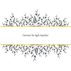 Cennet Ile Ilgili Ayetler
