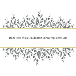 1000 Tane Ihlas Okuduktan Sonra Yapilacak Dua