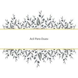 Acil Para Duası