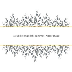 Euzubikelimatillahi Tammati Nazar Duası