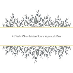 41 Yasin Okunduktan Sonra Yapılacak Dua